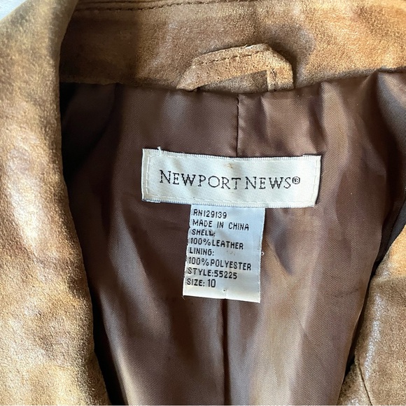 Vintage Newport Leather Moto Jacket Coat 10 Tan Camel - Picture 2 of 10